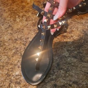 Sesto Meucci black vacchetta gladiator sandals